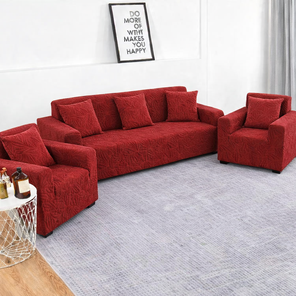 Mehroon Castle  Polar Fleece Sofa Cover – Soft, Stretchable & Washable Corner Sofa Protector