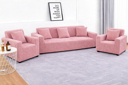 Pink Castle Polar Fleece Sofa Cover – Soft, Stretchable & Washable Corner Sofa Protector