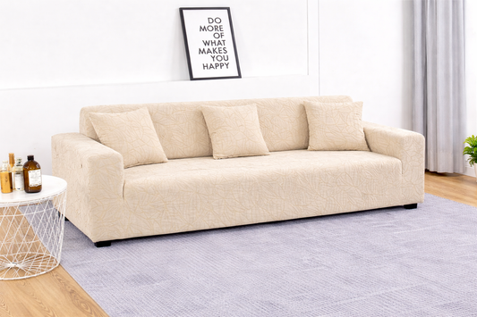 Cream Castle Polar Fleece Sofa Cover – Soft, Stretchable & Washable Corner Sofa Protector