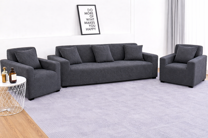 Grey Castle L Shape Polar Fleece Sofa Cover – Soft, Stretchable & Washable Corner Sofa Protector
