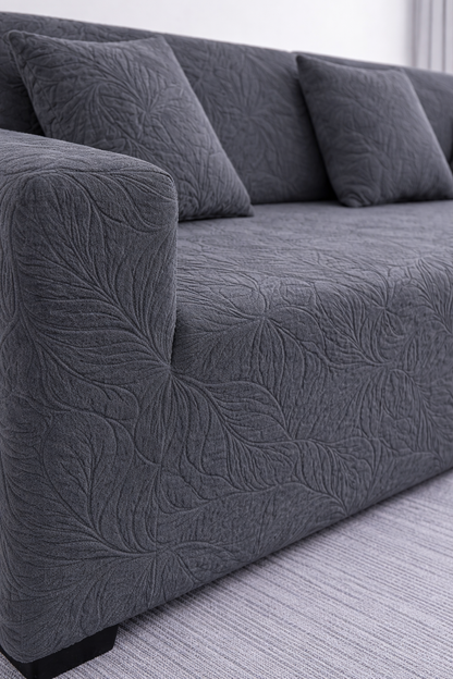 Grey Castle L Shape Polar Fleece Sofa Cover – Soft, Stretchable & Washable Corner Sofa Protector