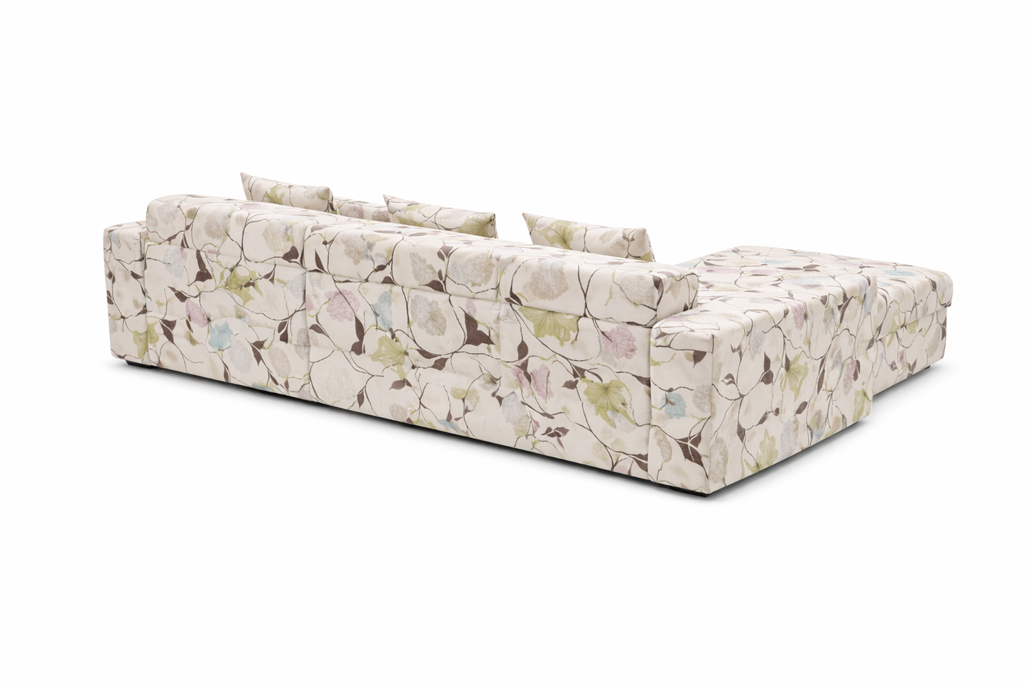 L Shape Quirkyhub White Flower Strechable Sofa Cover
