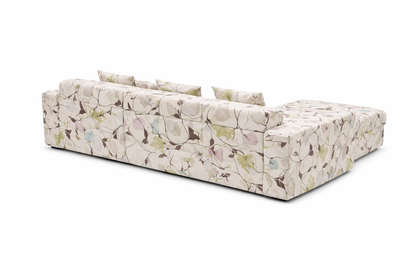 L Shape Quirkyhub White Flower Strechable Sofa Cover