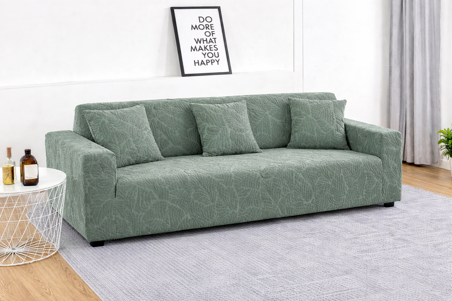 Green Castle Polar Fleece Sofa Cover – Soft, Stretchable & Washable Corner Sofa Protector