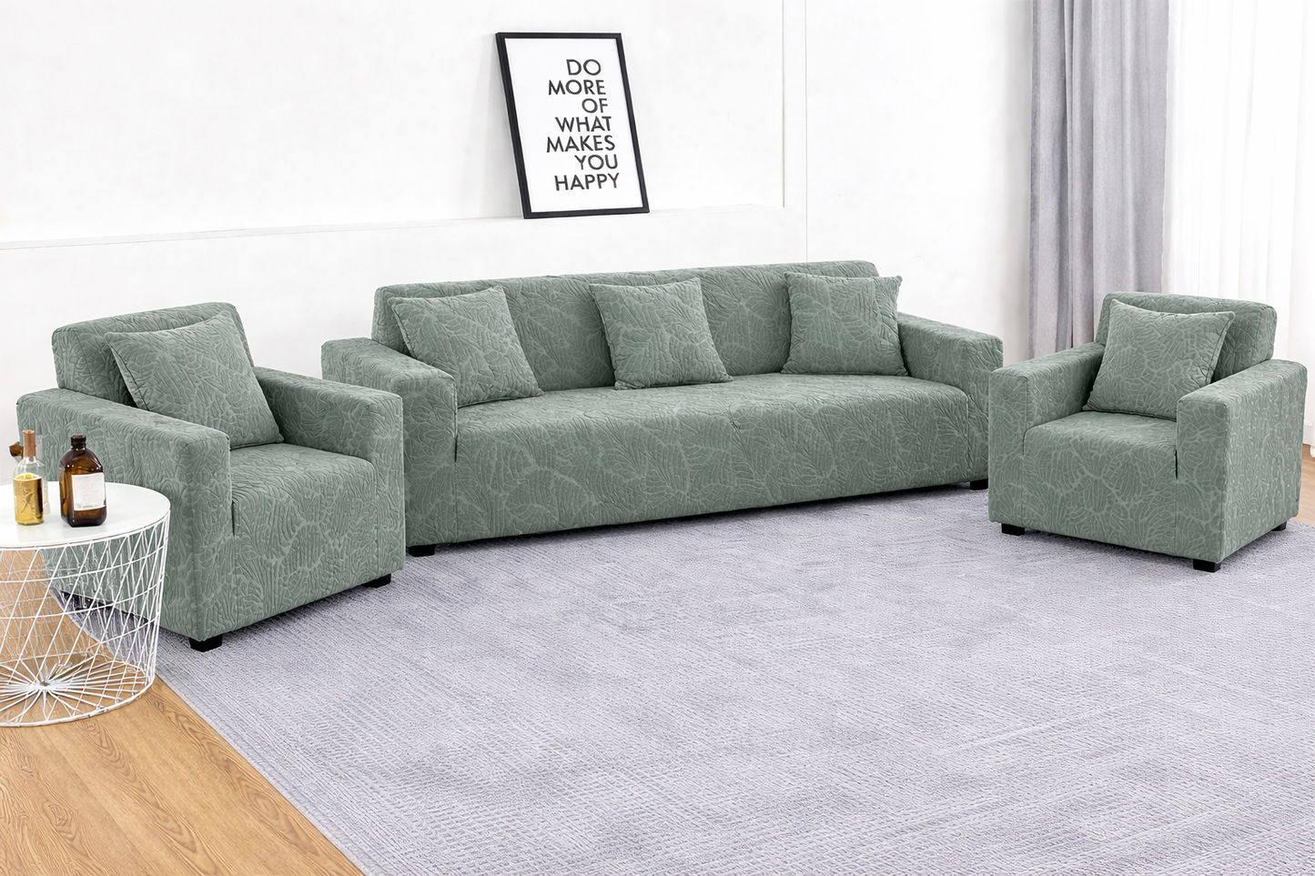 Green Castle Polar Fleece Sofa Cover – Soft, Stretchable & Washable Corner Sofa Protector
