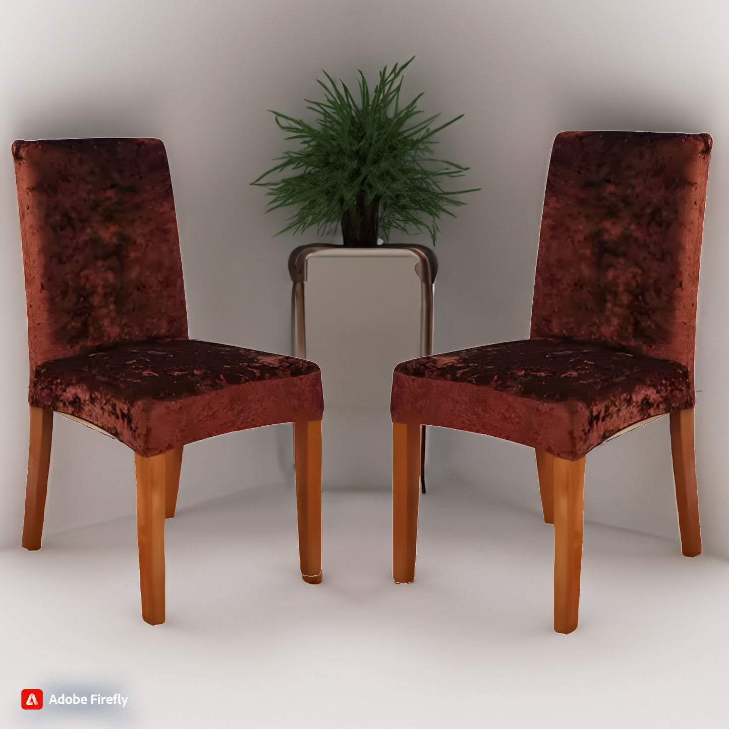 Quirky Hub Premium Wrinkle-Free Stretchable | Washable Plain Velvet Chair Covers , Crushed Velvet Brown