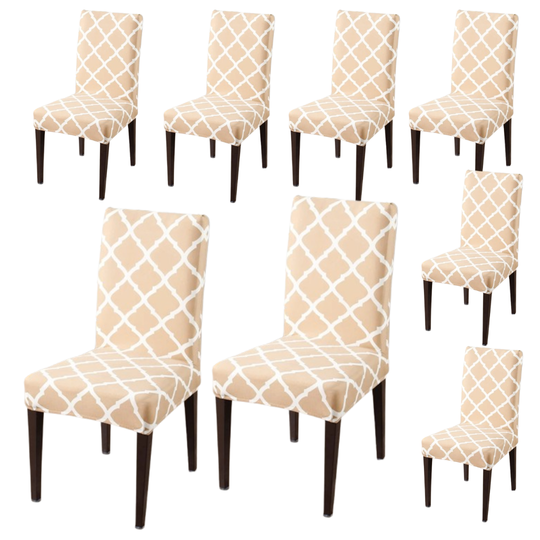 Diamond Beige Printed Chair Cover