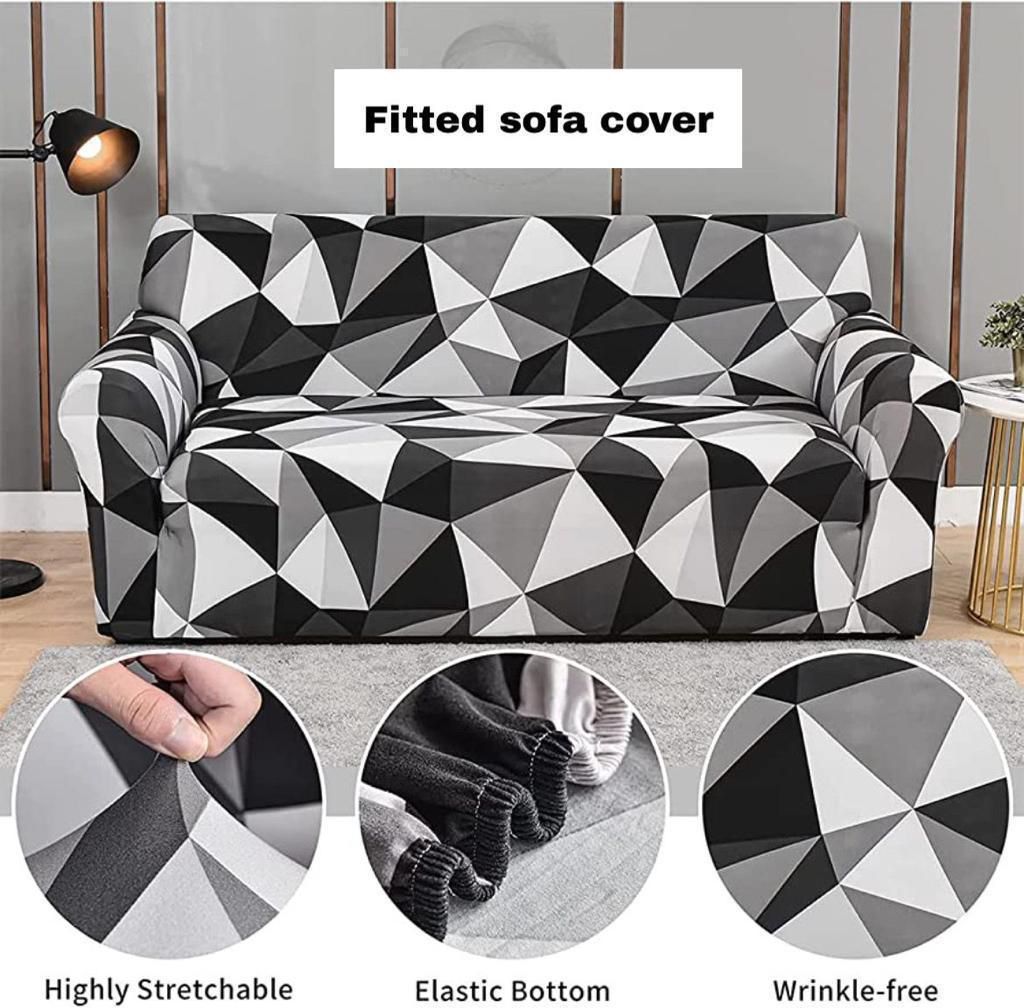 L shape Quirkyhub 2026 Black Multi Strechable Sofa Cover