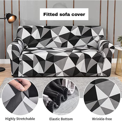 L shape Quirkyhub 2026 Black Multi Strechable Sofa Cover