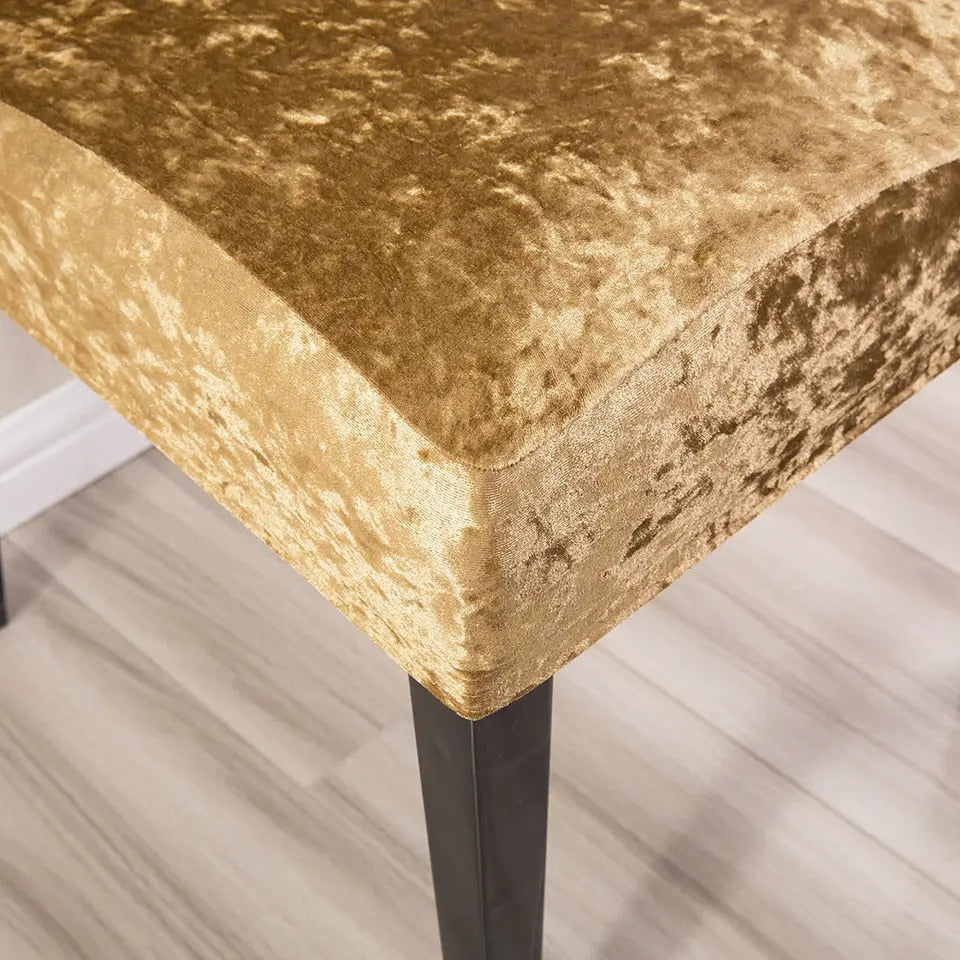 Quirky Hub Premium Wrinkle-Free Stretchable | Washable Plain Velvet Chair Covers , Golden (QHCC-095)