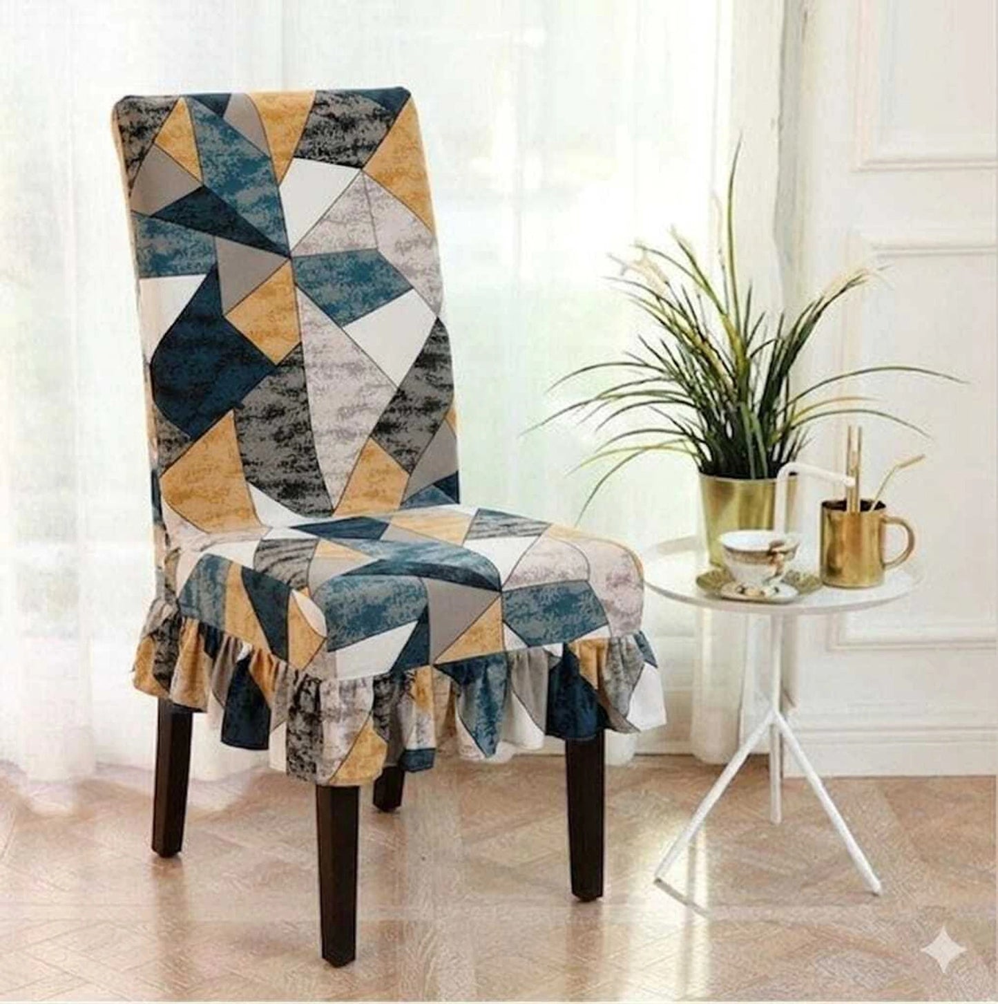 Quirky Hub Premium Frill Dining Chair Cover Set – Stretchable Elastic Washable Chair Slipcovers for Dining Room, Kitchen & Banquet Chairs (Pack of 6) (Copy)