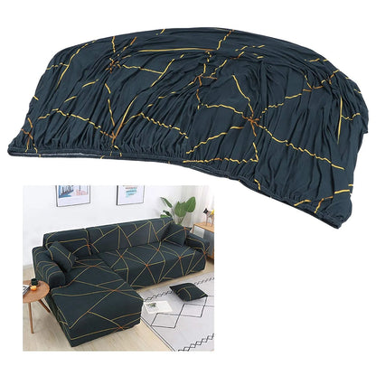 L Shape Premium Extensible Sofa Cover gold prism - Fab Home Decor - Sofa Cover