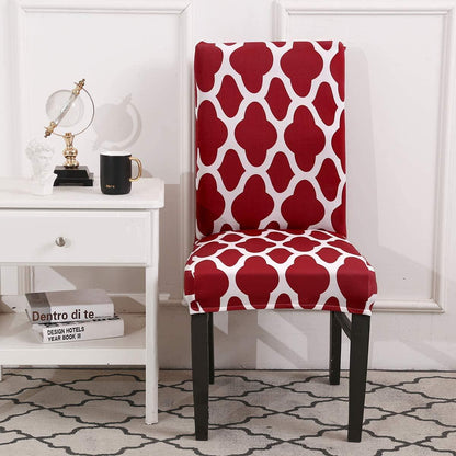 Red Diamond Printed Chair Cover