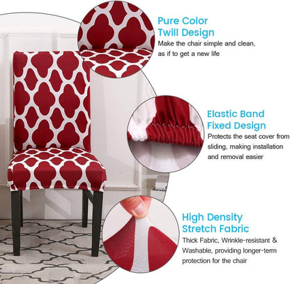 Red Diamond Printed Chair Cover