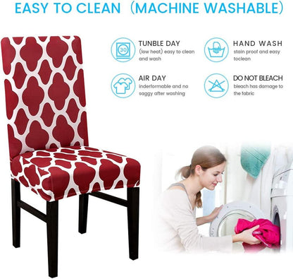 Red Diamond Printed Chair Cover