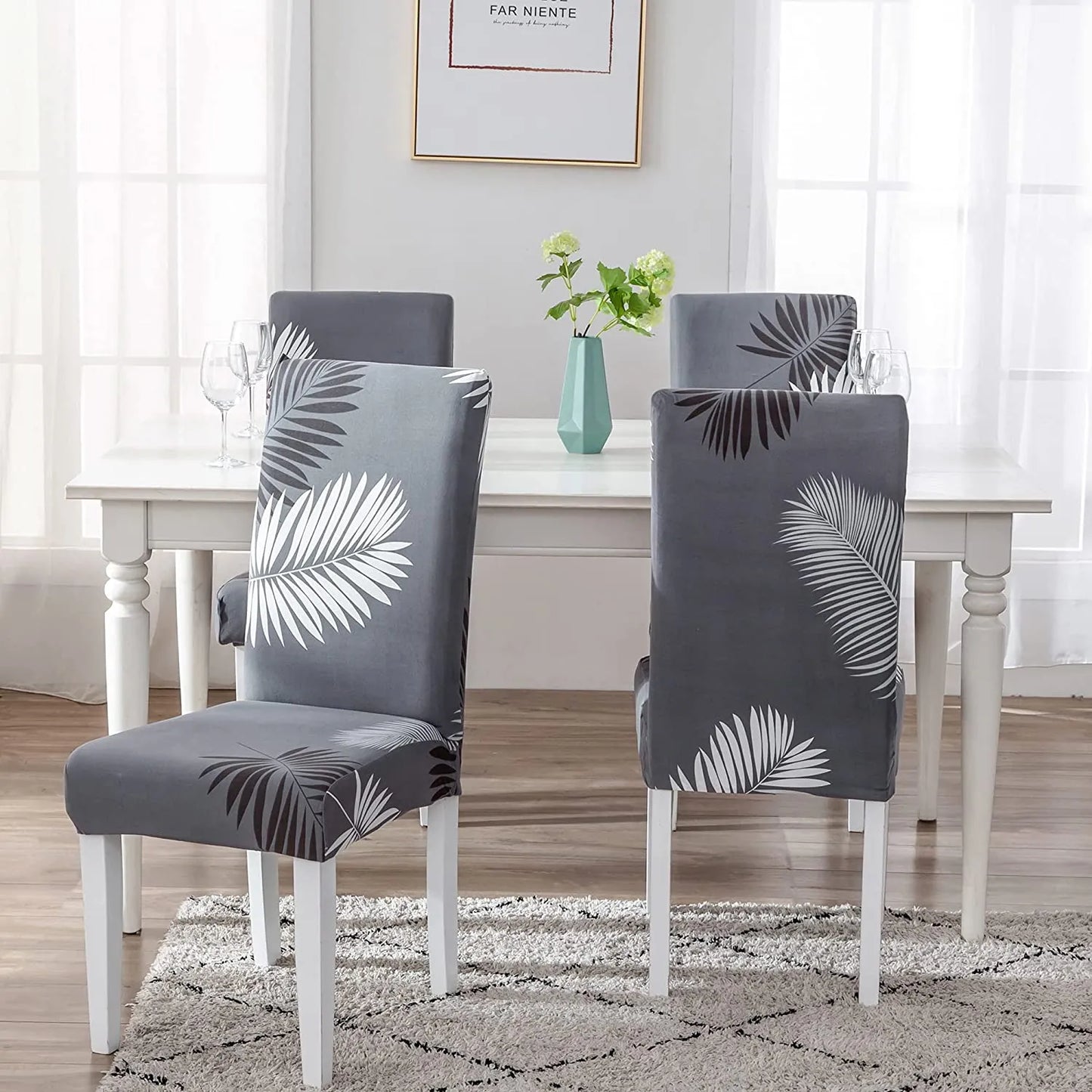 STRETCHABLE CHAIR COVERS, GRAY FLORAL - Fab Home Decor - Sofa Cover